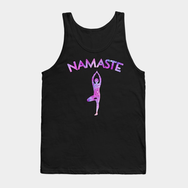 Namaste Yoga Watercolor Yogi Pose Tank Top by charlescheshire